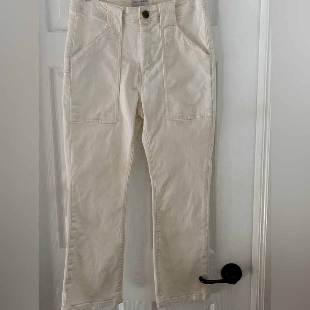 Lola Dana-Ivry high rise straight Jeans Cream denim 30